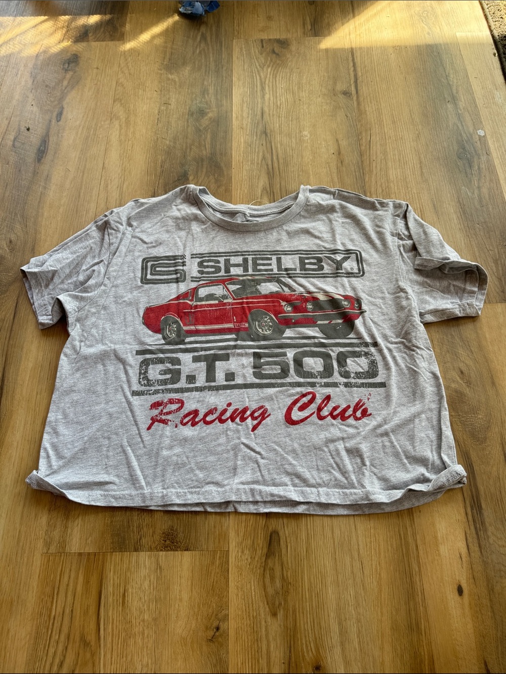 Selby Heather Gray Tee with Red Car Graphic